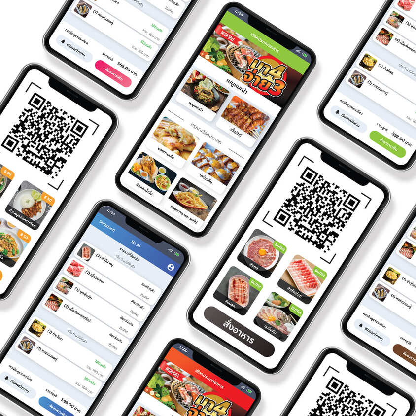 ลูกค้าสแกน Qrcode สั่งอาหารเอง